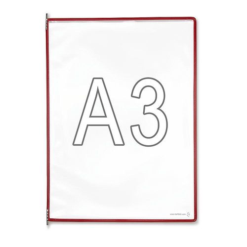 Tarifold Klarsichttafel, VE 10 Stk, für DIN A3, rot