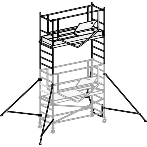 HYMER Fahrgerüst ADVANCED SAFE-T 7070, Erweiterungsmodule, Plattform 1,58 x 0,61 m, Modul 2