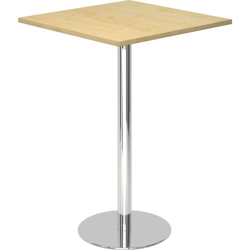 Stehtisch, LxB 800 x 800 mm, 1116 mm hoch, Gestell verchromt, Platte Ahorn-Dekor kaiserkraft