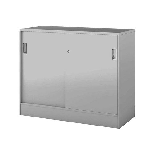 Schrank Chicago mit Schiebetüren, HxBxT 948 x 1215 x 400 mm, lichtgrau kaiserkraft Image