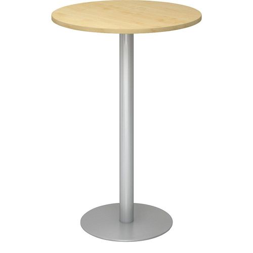 Stehtisch, Ø 800 mm, 1116 mm hoch, Gestell silber, Platte Ahorn-Dekor kaiserkraft