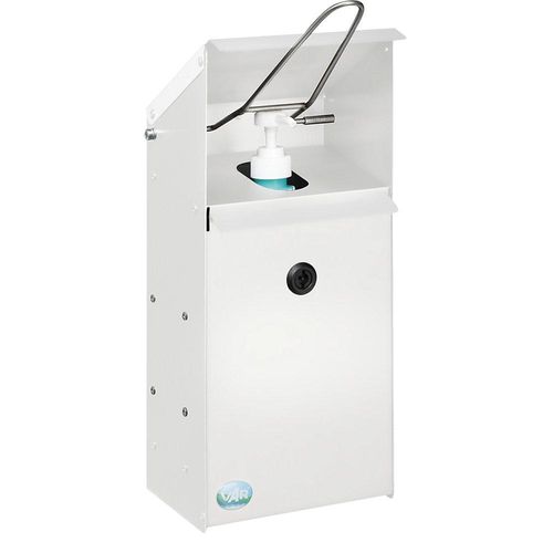 VAR Handdesinfektionsspender mit Wandhalterung, abschließbar, weiß