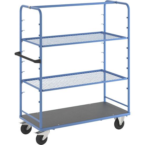 eurokraft pro Regalwagen, für 8 Etagenböden, inkl. 2 Etagenböden, mit Gitterboden