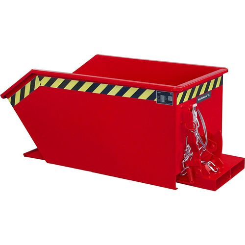 eurokraft pro Kippbehälter, niedrige Bauform (E), Volumen 0,3 m³, feuerrot