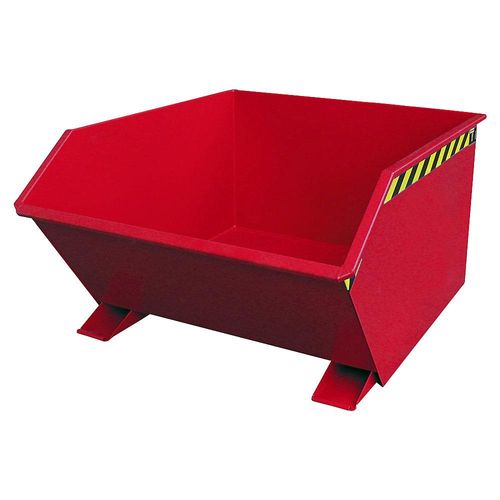 eurokraft pro Kippbehälter, niedrige Bauform (E), Volumen 1,0 m³, feuerrot