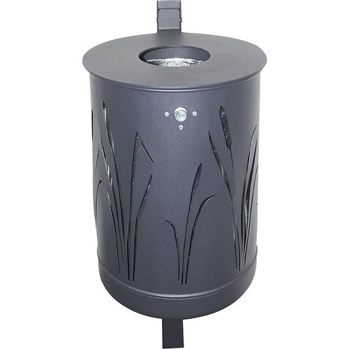 Außen-Abfallbehälter 50 l, zum Einbetonieren, schwarzgrau Struktur kaiserkraft