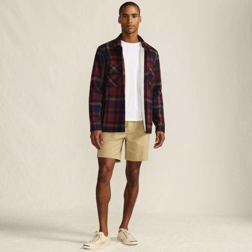 Hemdjacke mit Teddyfutter, Herren,  Rot, Polyester, by Lands' End