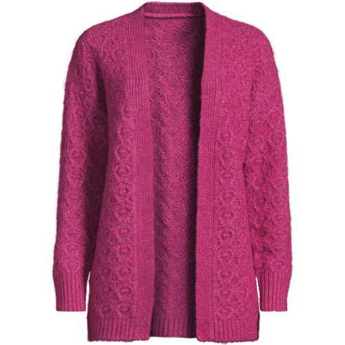 Offener Soft Touch Cardigan, Damen,  Pink, Polyester/Polyester-Mischung, by Lands' End
