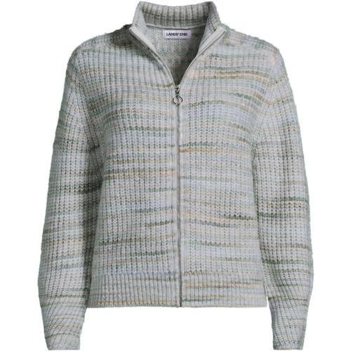 Strick-Cardigan mit Reißverschluss, Damen,  Grün, by Lands' End