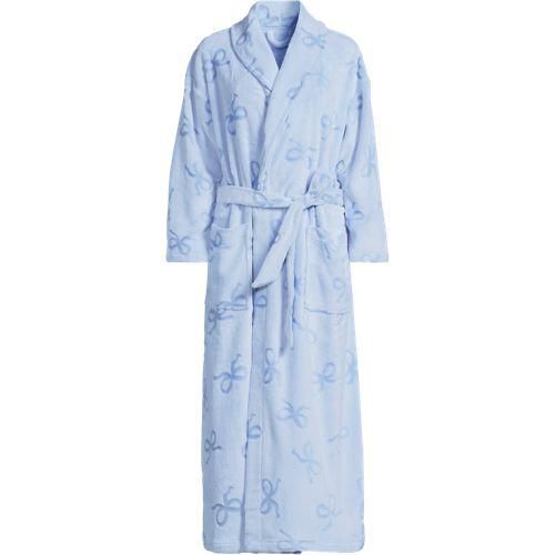 Bademantel mit Schalkragen, Damen,  Blau, Polyester, by Lands' End