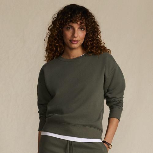 Sweatshirt SERIOUS SWEATS, Damen,  Grün, Elasthan/Baumwoll-Mischung/Polyester-Mischung, by Lands' End