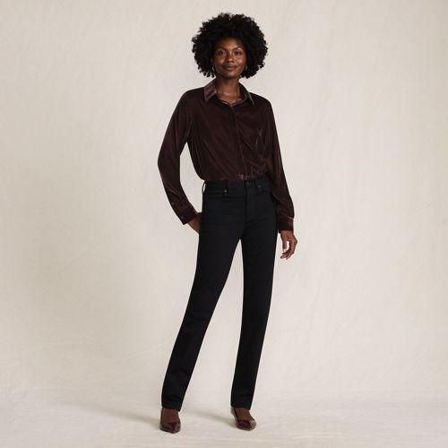 Samtbluse, Damen, Braun, Polyester, by Lands' End