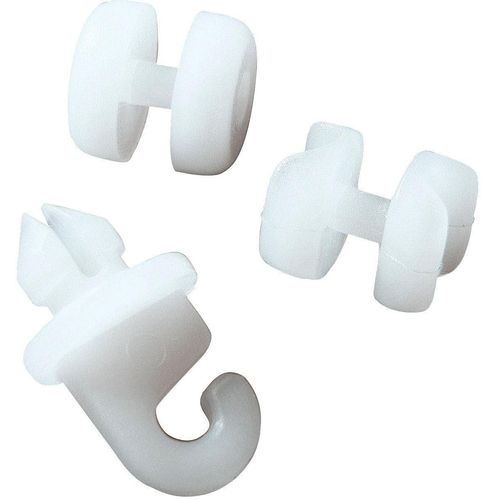 Gardinenbefestigungen Ersatzteile MY HOME, weiß, B:57cm, Kunststoff, Gardinenbefestigungen, für Paneelwagen 57 cm, 30 tlg.