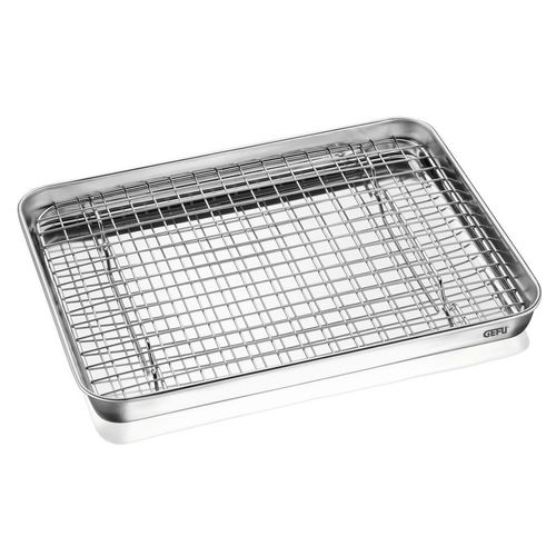 Gefu Backblech Variado , Silber , Metall , rechteckig , 24.5x2.5x31.5 cm , Backen, Backformen, Backbleche