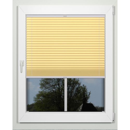 Plissee INDEKO "simple", gelb (senfgelb), B:42cm H:100cm, Plissees, nach Maß