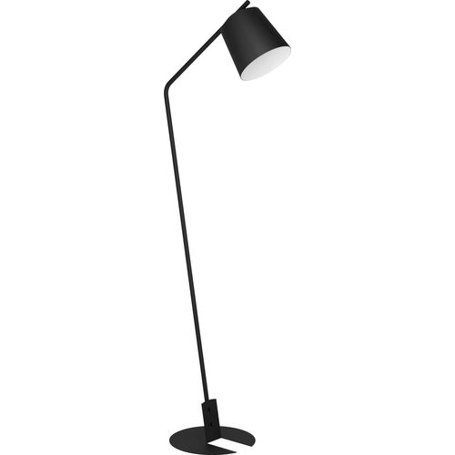 EGLO Stehlampe Oneda, gebogene Eck Standleuchte, Stehleuchte aus Metall in Schwarz und Weiß, Lampe Wohnzimmer, Leselampe mit E27 Fassung