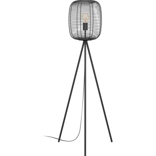 EGLO Stehlampe Rinroe, Stativ Stehleuchte, Standleuchte Dreibein aus Metall in schwarz, Lampe Wohnzimmer mit Schalter, Wohnzimmerlampe mit E27 Fassung