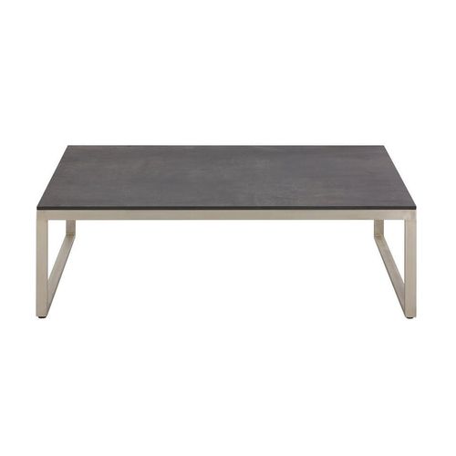 Amatio Loungetisch , Edelstahl, Dunkelgrau , Metall, Kunststoff , rechteckig , U-Form , 60x33x100 cm , Loungemöbel, Loungetische