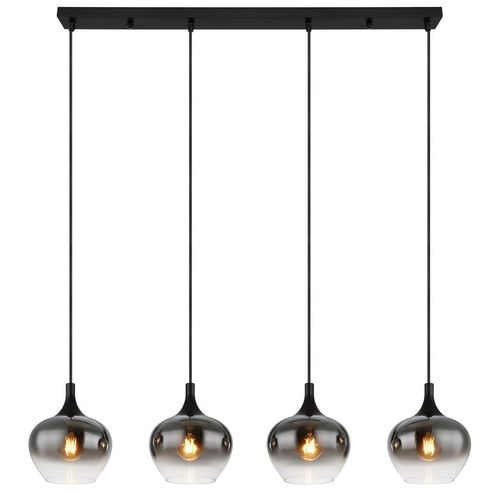 Globo Hängeleuchte Maxy , Schwarz , Metall, Glas , 18x120x100 cm , Lampen & Leuchten, Innenbeleuchtung, Hängelampen, Esstischlampen