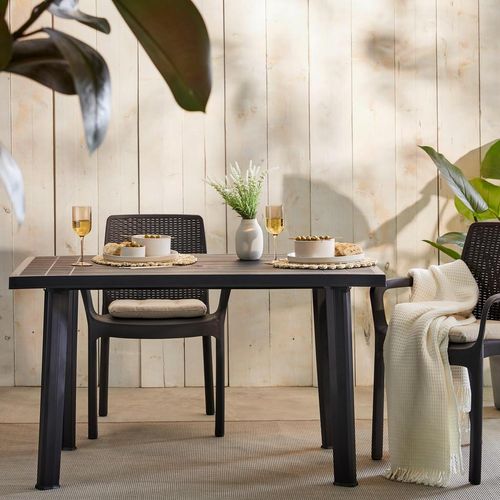 Gartentisch , Anthrazit , Kunststoff , rechteckig , eckig , 76x72x126 cm , wetterbeständig , Gartenmöbel, Gartentische, Gartentische