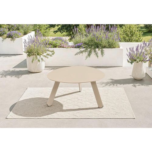 Ambia Garden Loungetisch , Taupe , Metall , organisch , eckig , 55x46x28 cm , gastro- und objekttauglich , Loungemöbel, Loungetische