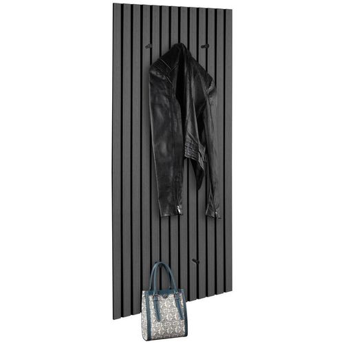 Xora Garderobenpaneel Grace, Grau, Schwarz, Textil, Holzwerkstoff, 50x125x7 cm, Aufhängemöglichkeit, Garderobe, Garderobenpaneele, Garderobenpaneele