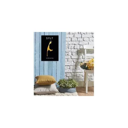 Metallbild QUEENCE "Golden Sylt", gold (farbe bild(er): goldfarben), B:20cm H:30cm, Bilder, Stahlschilder