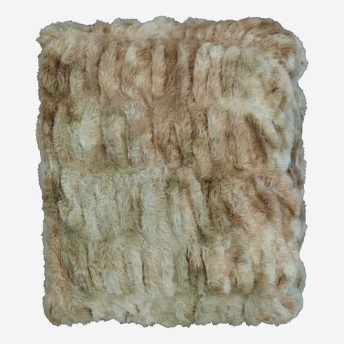Braun-beigefarbene Decke aus Kunstfell 130x170cm