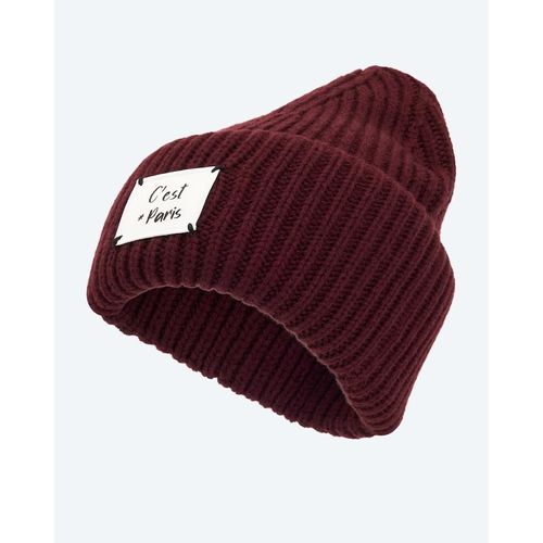 Strickmütze mit Patch
