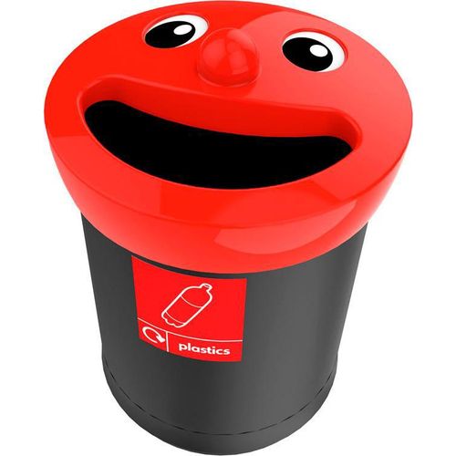 V-Part - Smiley Face Bin 52 Liter, plastics - MDPE - Schwarz, Rot