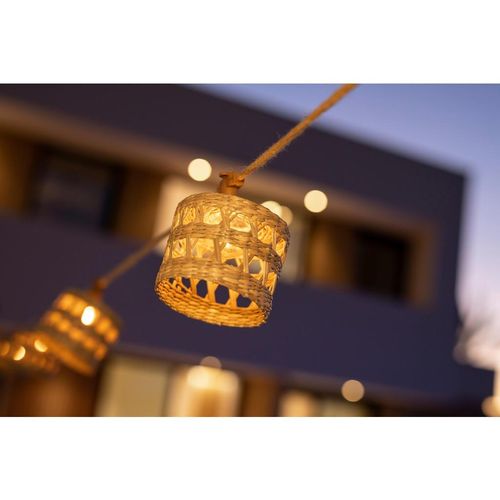Newgarden LED-AUßENLEUCHTE , Braun , Naturmaterialien , warmweiß , 800 cm , 4-fach schaltbar , Lampen & Leuchten, Außenbeleuchtung, Außenleuchten