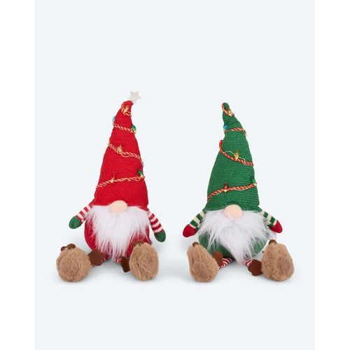 Wichtel mit LED-Lichterkette, 2tlg.