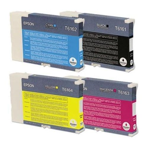 Epson 4x Tinte für B300 B310 B500DN B510D - T6161 T6162 T6163 T6164 (BK/C/M/Y) - MHD überschritten/End of Life Produkt. Set Satz Multipack.
