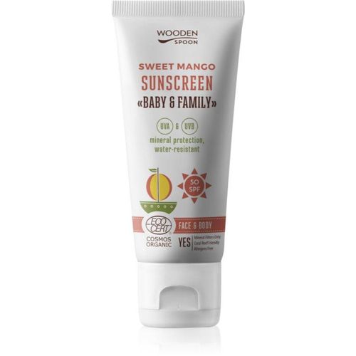 WoodenSpoon Baby & Family Sweet Mango Beschermende Zonnebrandlotion voor de hele Familie SPF 50 100 ml