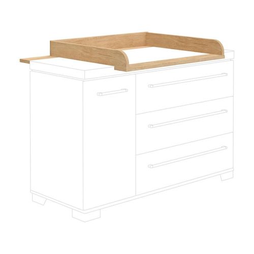 Paidi Wickelaufsatz Kira Eiche Nebraska/Kreideweiß , Eiche , Holzwerkstoff , 94.8x12.5x78.4 cm , Blauer Engel, Goldenes M , Babymöbel, Wickelkommoden