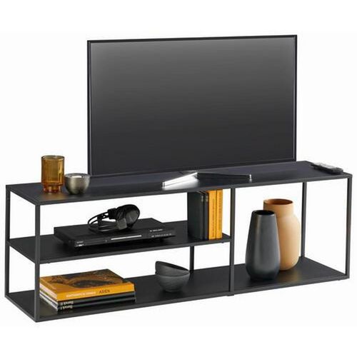 Carryhome Tv-Element , Schwarz , Metall , 1 Fächer , 140x45x35 cm , Kleinmöbel