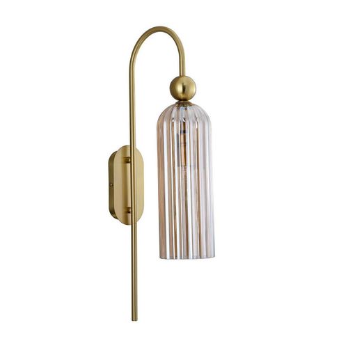 Wandleuchte Piega , Gold, Bernstein , Glas , 10x23.5 cm , RoHS , Lampen & Leuchten, Innenbeleuchtung, Spots & Strahler, Wandstrahler