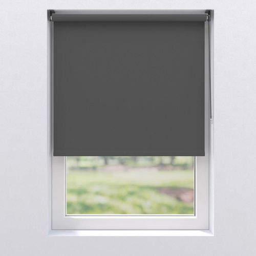 Verdunkelungsrollo , Anthrazit , Kunststoff , Uni , 120x150 cm , Länge universell einstellbar, beliebig kürzbar , Wohntextilien, Rollos & Jalousien,