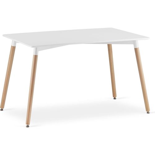 Rechteckiger Esstisch aus Holz 120 cm x 80 cm - weiß