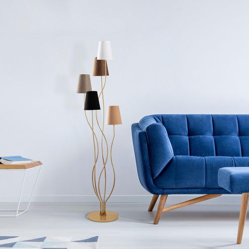 Opviq, Bonibon- Bonibon FLG, Bunt, Stehlampen, 44 x 44 x 160 cm, Metallkörper