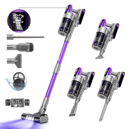 Redkey X18 Stielstaubsauger, 500W 33KPa Akku Staubsauger, Handstaubsauger, 65 Min, 8-in-1 Staubsauger Kabellos mit LED, Intelligenter Automatikmodus