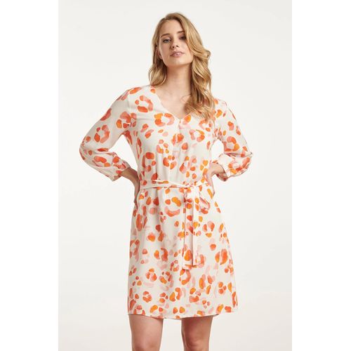 Smashed Lemon 25163 korte jurk met perzik dierenprint |