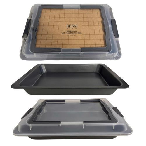 Backblech , Anthrazit , Metall , rechteckig , 42x29.5x7 cm , antihaftbeschichtet , Backen, Backformen, Backbleche