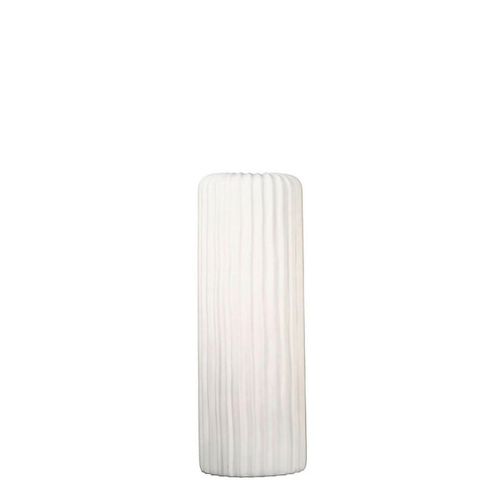 Vase Fjord , Weiß , Keramik , zylindrisch , 16x58x16 cm , auch für frische Blumen geeignet , Dekoration, Vasen, Keramikvasen