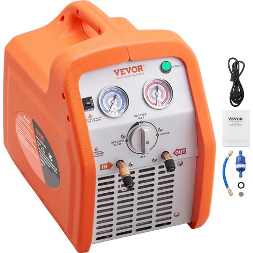 VEVOR Zwei-Zylinder Kältemittelabsauggerät Kältemittel Absaugstation, 1 PS Kältemittel Absauggerät Refrigerant Recovery Machine 220-240 V, 7,7 lbs/min Kältemittel Abpumpstation