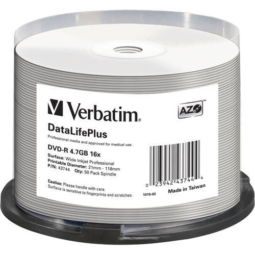 1x50 Verbatim DVD-R 4,7GB 16x wide printable NON-ID