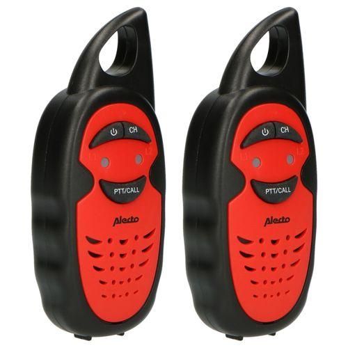 Alecto Walkie Talkie 2er Set für Kinder, 3 km Reichw., Schwarz/Ro