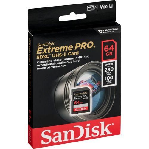 SanDisk Extreme Pro SDXC 64GB UHS-II C10 U3 V60