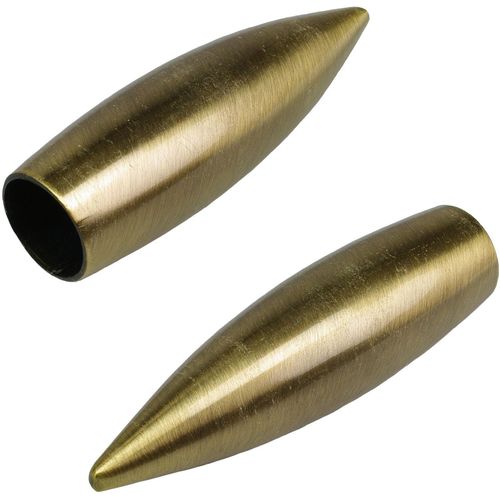 Gardinenstangen-Endstück LIEDECO "Bullet", gold (messingfarben, antik), H:2,2cm L:8cm Ø:1,6cm, Gardinenstangenendstücke, Gardinenstangen-Endstück, für Gardinenstangen Ø 16 mm