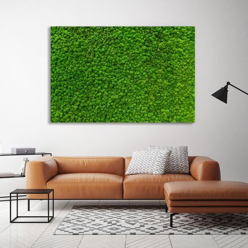 XXL-Wandbild QUEENCE "Akustikbild Moos Moosbild", farbe bild(er): grün, B:90cm H:60cm T:2,5cm, Polyester, Bilder, Einfache Akustiklösung ohne Baumaßnahme, Schalldämmung, Paneele